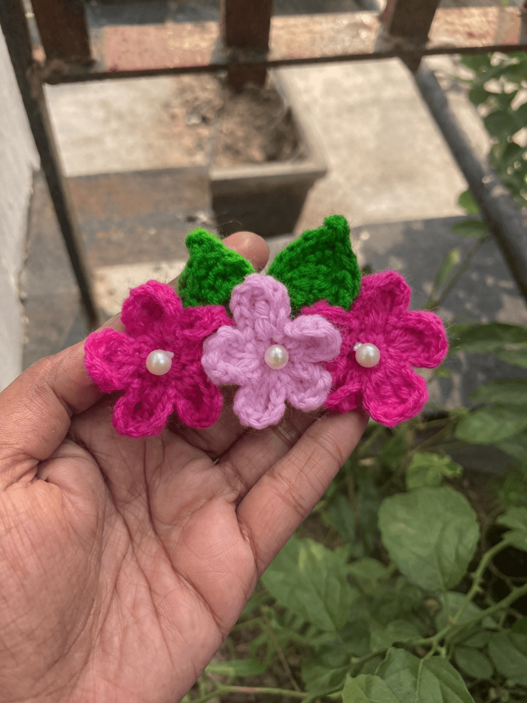 Handmade crochet floral hair clips specially designed for girls and women's. - Image 1