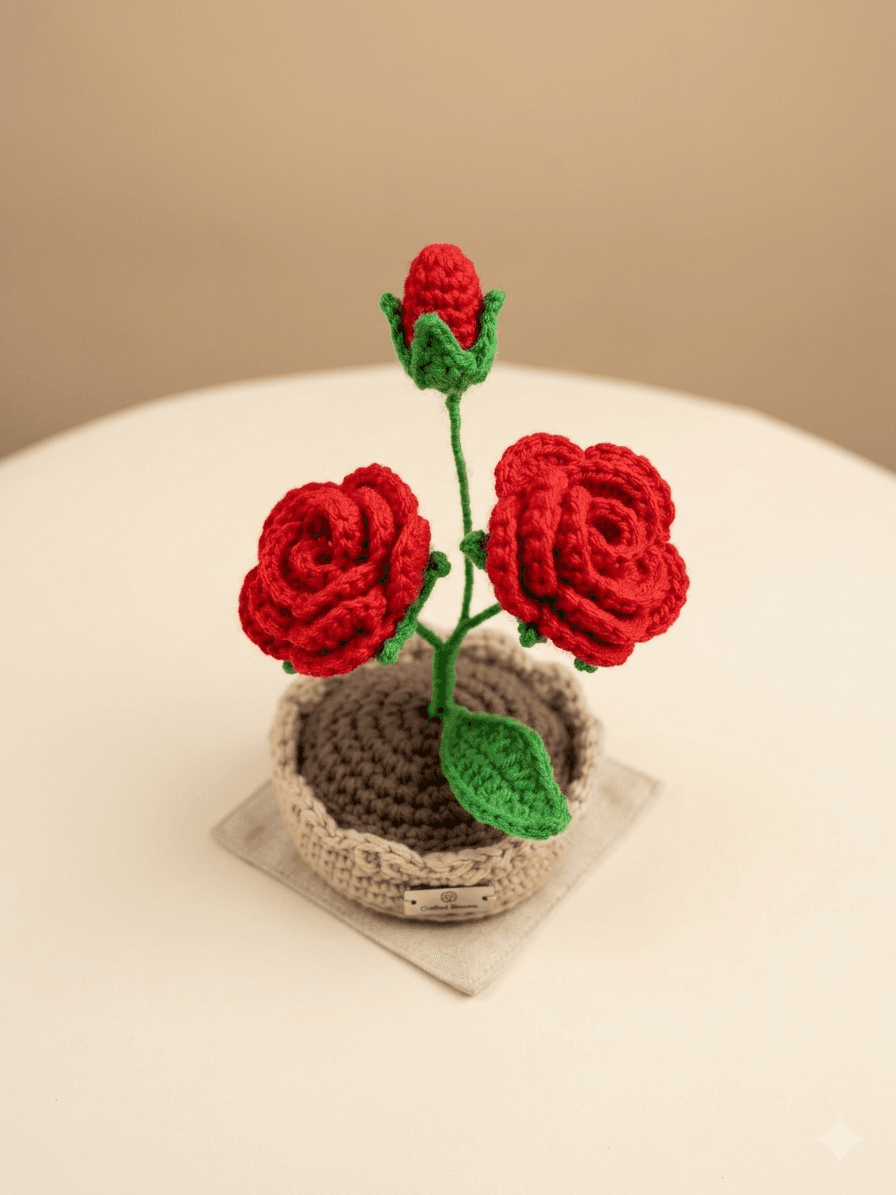 🌺Crochet rose flower pots ✨🌹 - Image 1